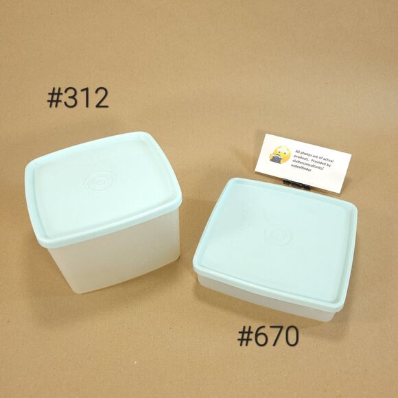 Tupperware Bundle #782 Vegetable Crisper #312 Square Round #670 Sandwich Keeper - Picture 5 of 9